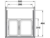 VS Envi SpaceS U/S Bin 500mm 12+15.5L
