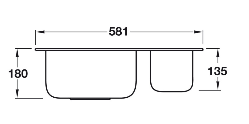 Smeg UM3416-1 Alba SS 1.5B UM Sink 581mm