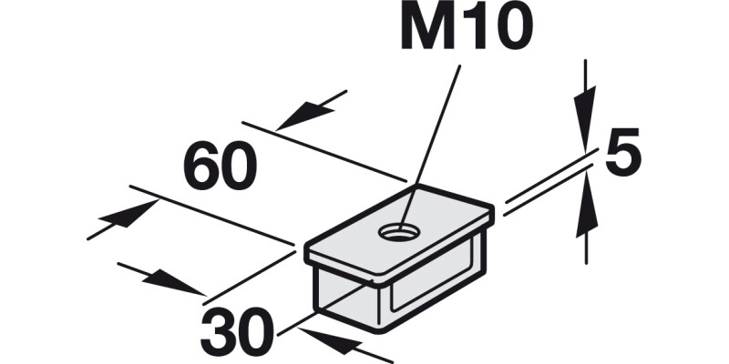 Tubular Insert 60x30x5mm ZA Bright
