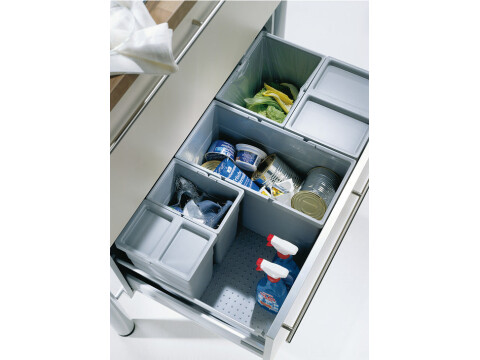 Waste Bin Set, for Installation in Standard Drawer Boxes, Ninka One2Four