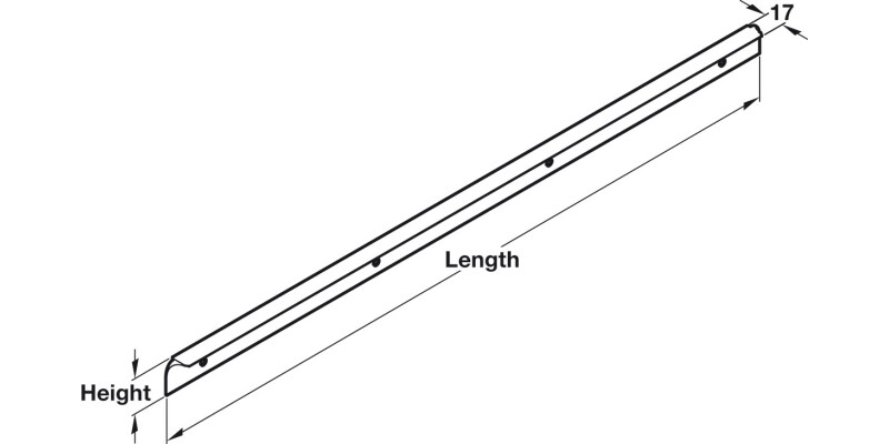 W/T Trim 640x38mm Corner Joint Matt Blk