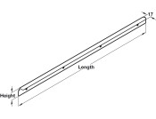 W/T Trim 640x38mm Corner Joint Matt Blk