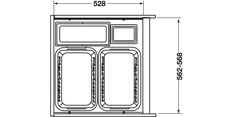 Hailo Laundry-Carrier 600mm 2x33+12+2.5L