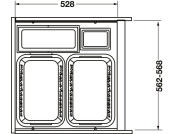 Hailo Laundry-Carrier 600mm 2x33+12+2.5L