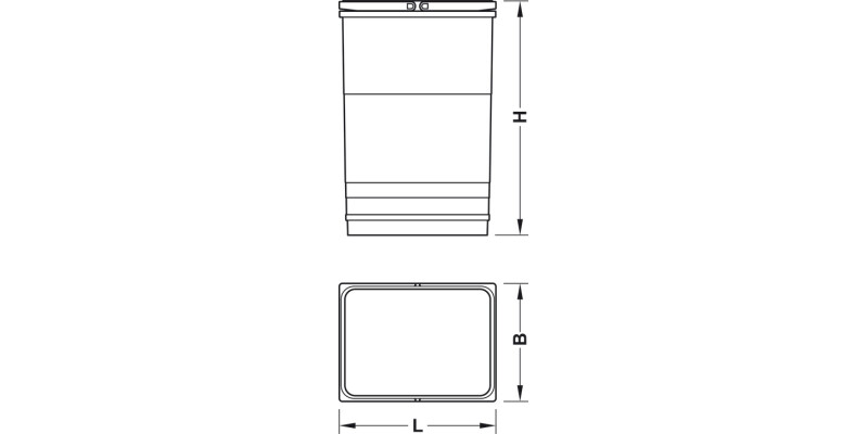 One2Five Waste Bin 35L Pl Lt Grey