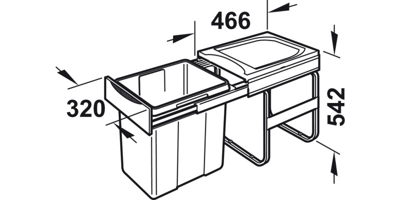 Hailo Easy-Cargo PO Bin 400mm 40L