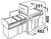 Hailo Tandem PO Bin 3x10L Graphite