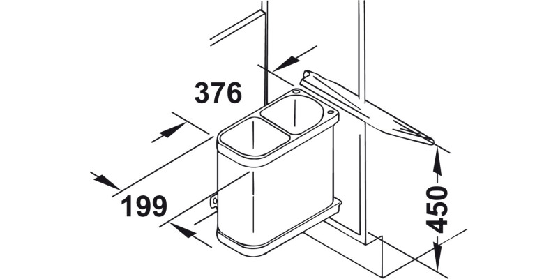 Hailo Duo Waste Bin 2x8L SS/White