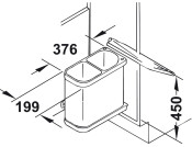 Hailo Duo Waste Bin 2x8L SS/White