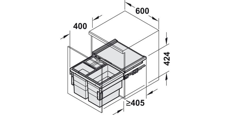 Hailo CargoSynchro PO Bin 600 1x28+2x13L