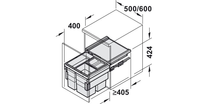 Hailo CargoSynchro PO Bin 600 1x28+2x13L