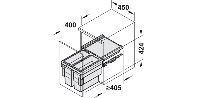 Hailo CargoSynchro PO Bin 450 2x18L