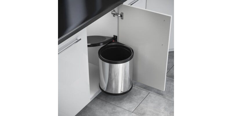 Hailo Mono SO Bin 400mm 15L St St/Blk
