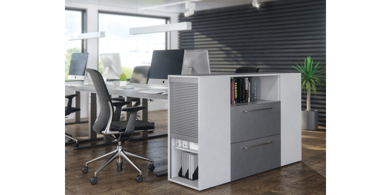 Tambour Front Panel 44x2300mm Pl Grey