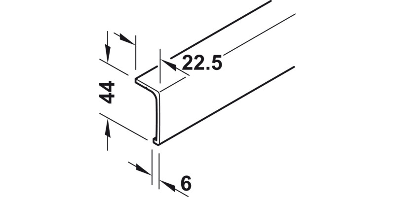 Tambour Front Panel 44x2300mm Pl Grey