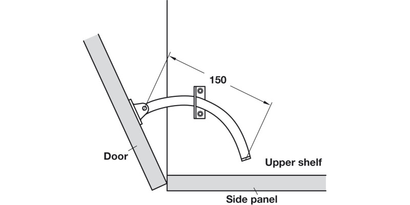 Lid Stay 150mm LH St NP