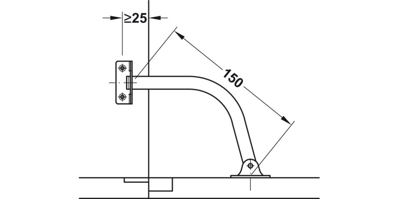 Lid Stay 150mm LH St NP