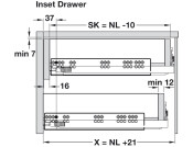 Dynapro Drawer Runner Full 40kg 500mm SZP