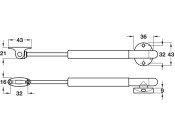 Automatic Open Drop Down Flap Stay 355mm