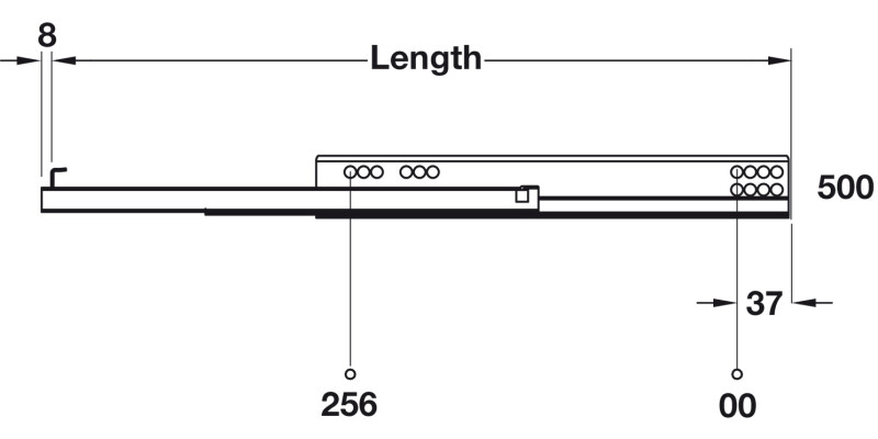 Marc Con Drawer Runner Clip Sgl 25kg 500mm
