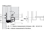 Marc Con Drawer Runner Clip Sgl 25kg 500mm