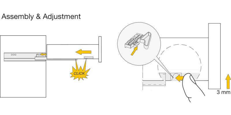 Marc Con Drawer Runner Clip Sgl 25kg 500mm