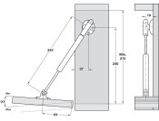 Automatic Open Drop Down Flap Stay 244mm