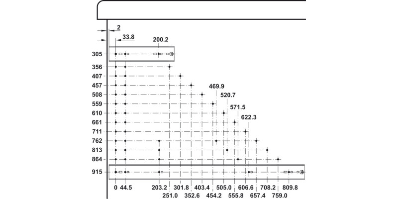 7957 BB Drawer Runner Full 140kg 305mm St Galv