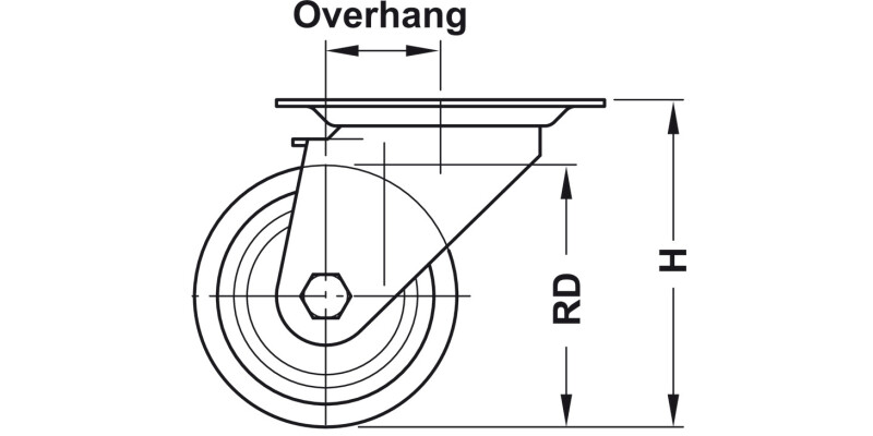 D100mm Castor Swivel w Brake PL Galv