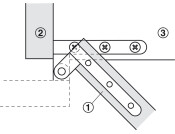 Corner Pivot Hinge wo Stop 70mm Brs Matt