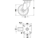 D75mm Castor Swivel w Brake PL Galv