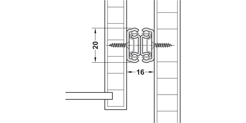 2431 BB Drawer Runner Full 16kg 450mm BZP