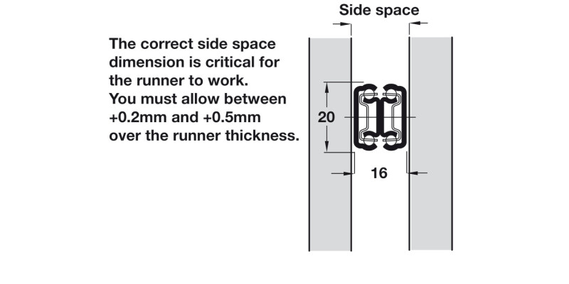 2431 BB Drawer Runner Full 18kg 400mm BZP