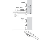 170D Glass Door Hinge Set ZA CP