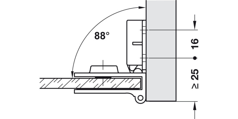 170D Glass Door Hinge Set ZA CP