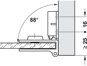 170D Glass Door Hinge Set ZA CP