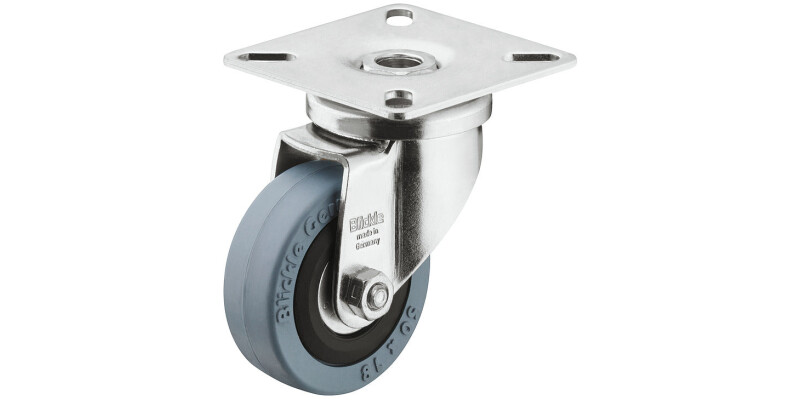 Single Wheel Castor, Swivel, with or without Brake, Wheel &Oslash; 50-75 mm, Plate Fixi