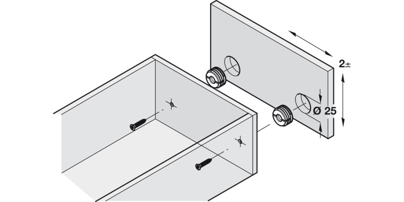 Drawer Front Adjuster M4 D25mm Pl/St Blk