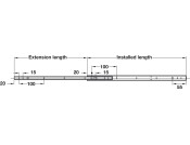 2421 BB Drawer Runner Sgl 13kg 450mm BZP