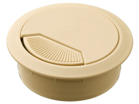 Cable Outlet 2prt D60x25mm Pl Beige 1014