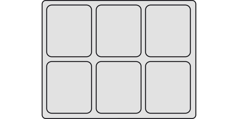Variant D 85mm Tray 6 Compartments Wht