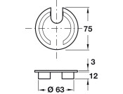 Cable Outlet 1prt D63x15mm ZA PB