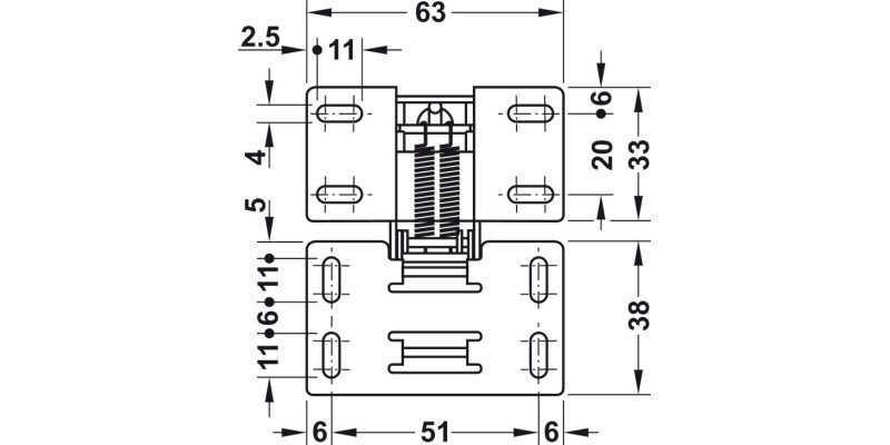 Swing Up 90D Hinge for Mounting w Panel