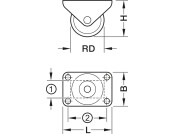 D30mm Castor Swivel wo Brake PL Galv