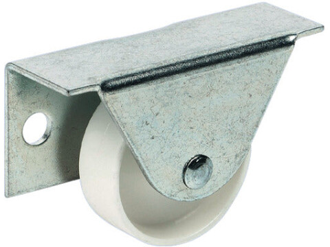 D35mm Castor Fixed wo Brake PL Galv/Wht