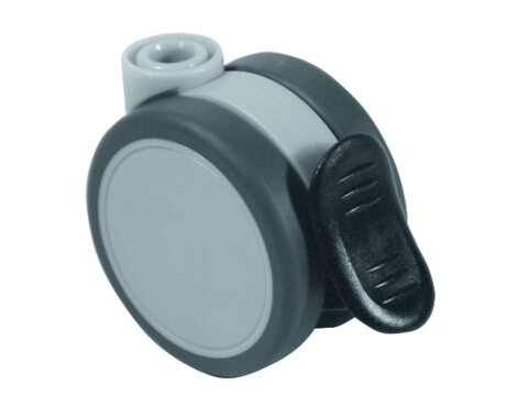 D65mm Twin Castor Swivel w Brake Pin Al