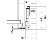 Roller Drawer Runner Base Full 50kg 450mm Wht