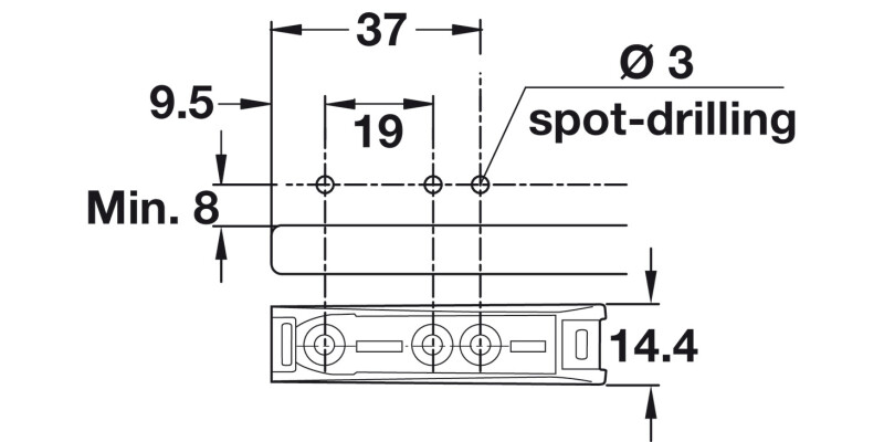 K Push Tech Conc Short Surface Mnt Wht