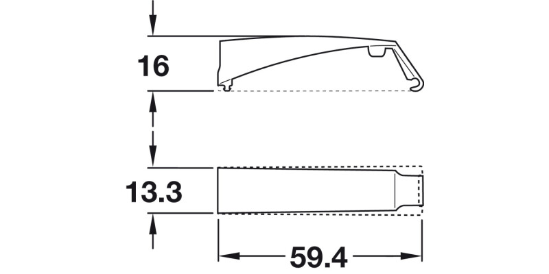 K Push Tech Conc Short Surface Mnt Wht