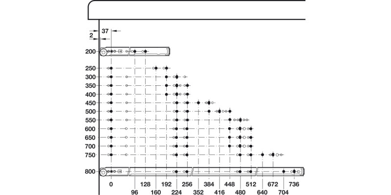 Roller Drawer Runner Base Full 50kg 400mm Wht